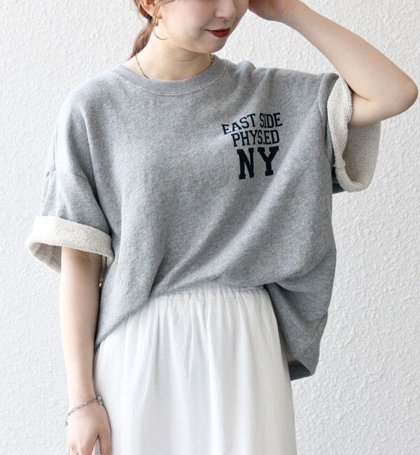 SHIPS any「SHIPS any: ドライタッチ 吊り裏毛 ヴィンテージライク カレッジ スウェット Tシャツ◇」|Tシャツ・カットソー|グレー