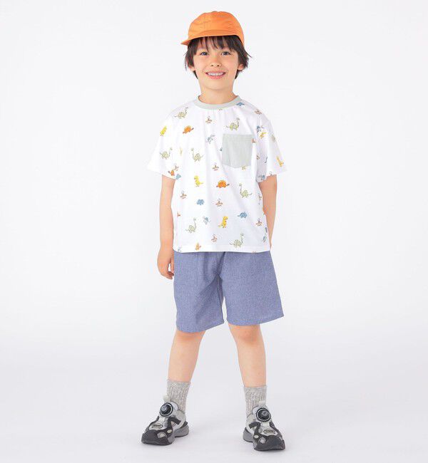 SHIPS KIDS「SHIPS KIDS:100～130cm / 恐竜 テキスタイル 半袖 TEE」|Tシャツ・カットソー|