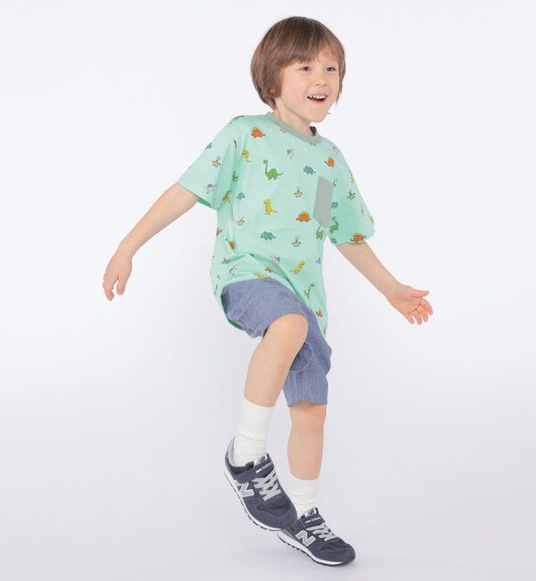 SHIPS KIDS「SHIPS KIDS:100～130cm / 恐竜 テキスタイル 半袖 TEE」|Tシャツ・カットソー|