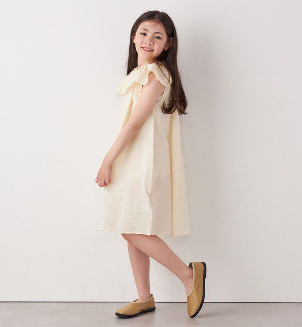 SHIPS any「SHIPS any: シアサッカー フリルカラー ノースリーブ ワンピース <KIDS>」|ワンピース|