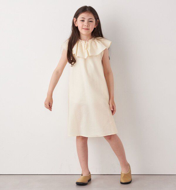 SHIPS any「SHIPS any: シアサッカー フリルカラー ノースリーブ ワンピース <KIDS>」|ワンピース|