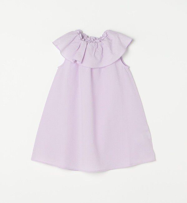 SHIPS any「SHIPS any: シアサッカー フリルカラー ノースリーブ ワンピース <KIDS>」|ワンピース|