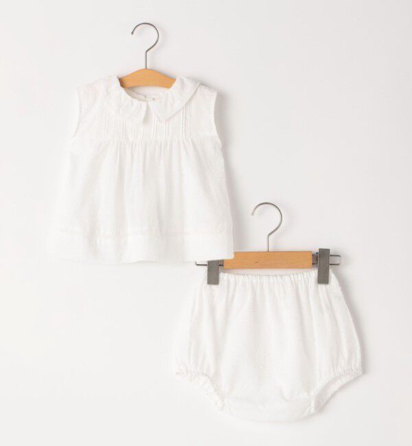 SHIPS KIDS「SHIPS KIDS:70~80cm / レース セット ロンパース」|その他ベビー用品|ホワイト