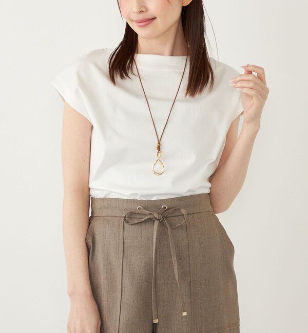 SHIPS Colors 「SHIPS Colors:40/2 天竺 ボートネック トップス」|Tシャツ・カットソー|オフホワイト