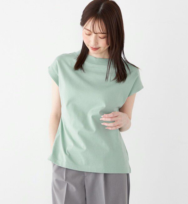 SHIPS Colors 「SHIPS Colors:40/2 天竺 ボートネック トップス」|Tシャツ・カットソー|ライトグリーン