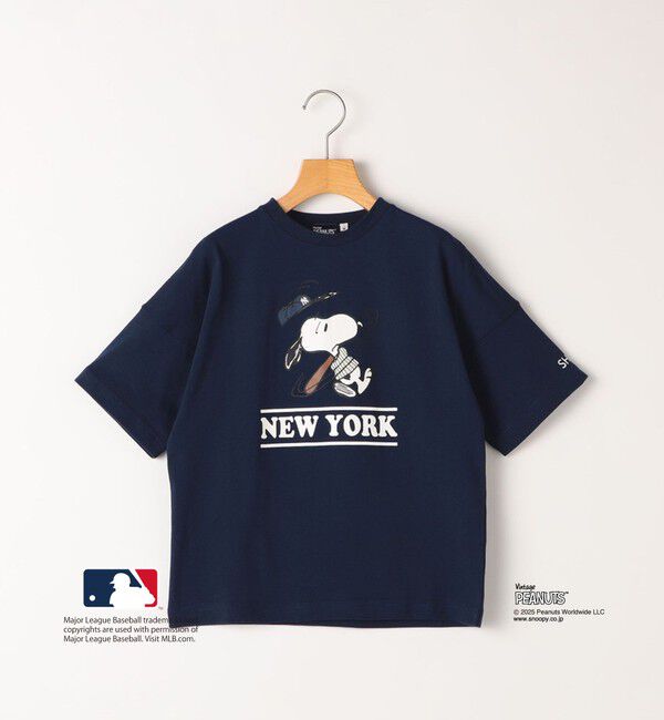 SHIPS KIDS「SHIPS KIDS:85～95cm / PEANUTS&times;MLB プリント Tシャツ」|Tシャツ・カットソー|ネイビー