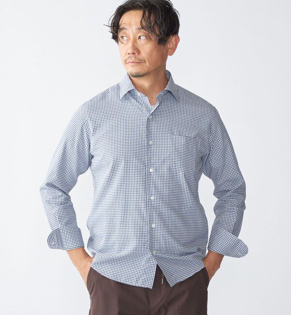 SHIPS「SHIPS: SMOOTH TEX ワイドカラー シャツ」|シャツ・ブラウス|ネイビー