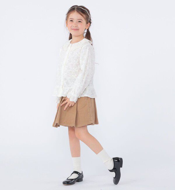 SHIPS KIDS「SHIPS KIDS:100～130cm /刺繍 フリルカラー ブラウス」|シャツ・ブラウス|