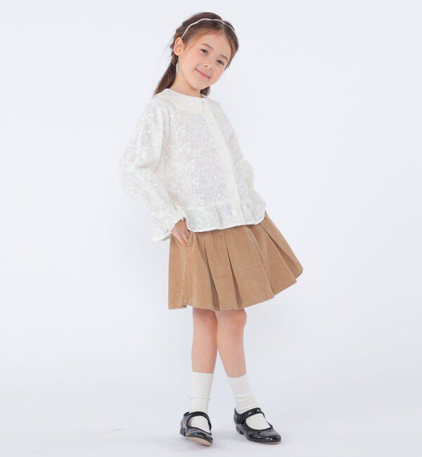 SHIPS KIDS「SHIPS KIDS:100～130cm /刺繍 フリルカラー ブラウス」|シャツ・ブラウス|