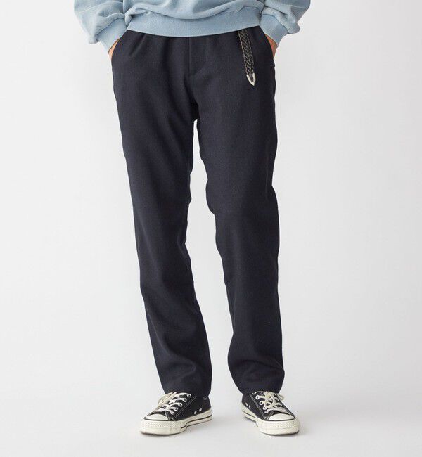 SHIPS「SHIPS: 〈手洗い可能〉ウール シルク テーパードチノ」|チノ|ネイビー