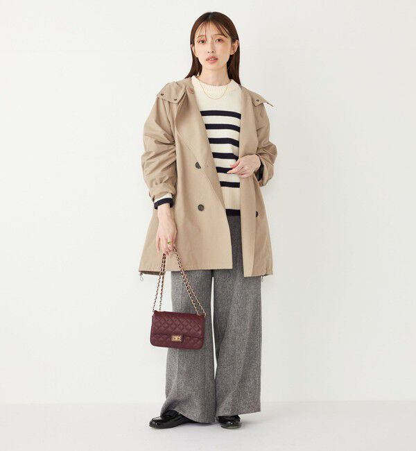 SHIPS Colors 「SHIPS Colors:フード トレンチ ハーフ コート」|トレンチコート|