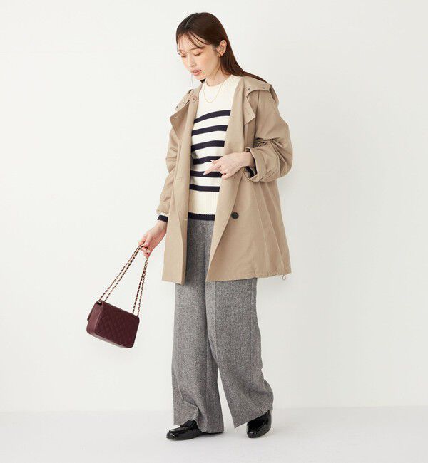 SHIPS Colors 「SHIPS Colors:フード トレンチ ハーフ コート」|トレンチコート|