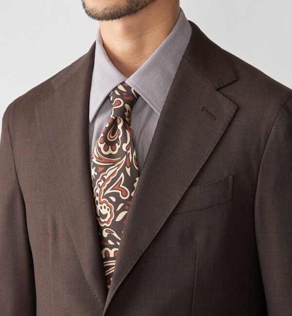 SHIPS「Holliday＆Brown: シルク プリント バティック ネクタイ」|ネクタイ・蝶ネクタイ|ブラウン