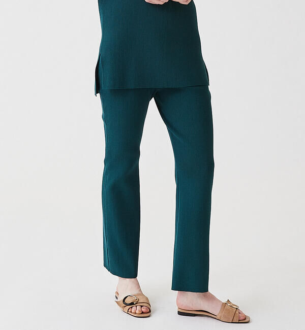 Ballsey「コットンストレッチリブ セミフレアパンツ」|その他|59 ダークグリーン