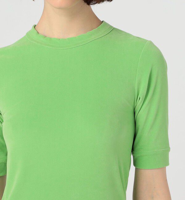 MACPHEE「トリアセテートポリエステルベロア ハーフスリーブプルオーバー」|Tシャツ・カットソー|