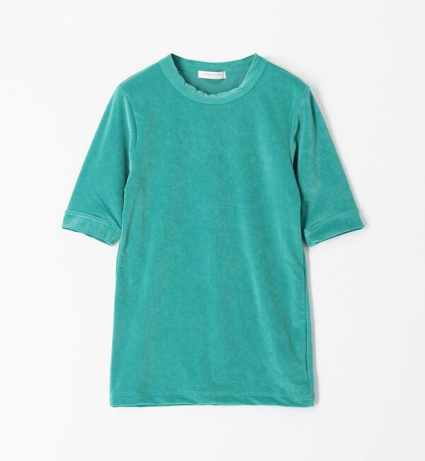 MACPHEE「トリアセテートポリエステルベロア ハーフスリーブプルオーバー」|Tシャツ・カットソー|53 グリーン