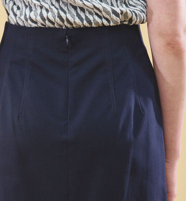 DES PRES「コットンストレッチ フレアフィットトラペーズスカート」|台形|