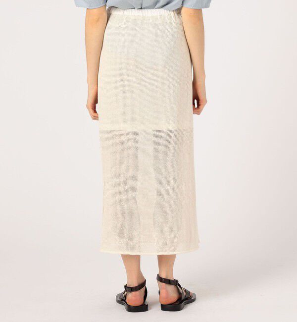 MACPHEE「メッシュコットン Iラインミディスカート」|タイト|