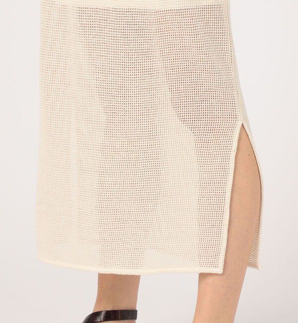 MACPHEE「メッシュコットン Iラインミディスカート」|タイト|