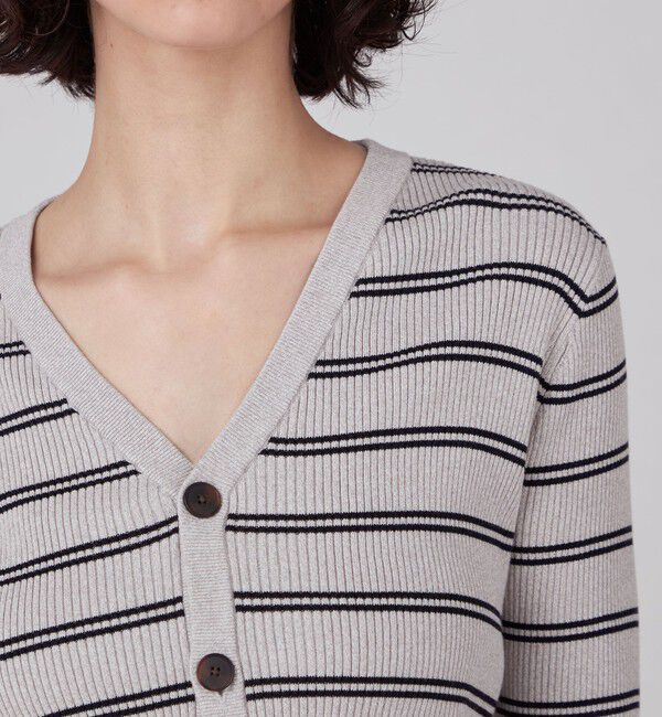 MACPHEE「コットンリブ Vネックカーディガン」|カーディガン|