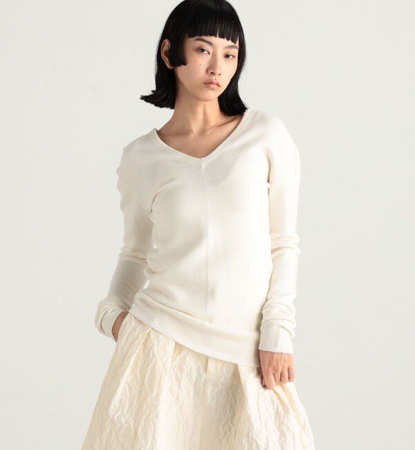 Edition「ストレッチラムVネックプルオーバー」|ニット・セーター|