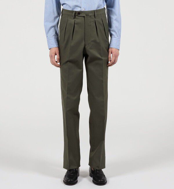 TOMORROWLAND MENS「コットン 2プリーツ ストレート スラックス」|スラックス|