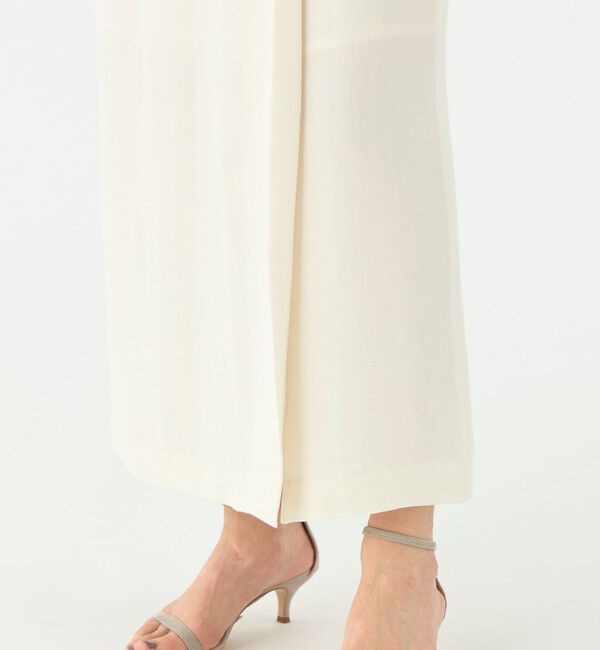 TOMORROWLAND collection「レーヨンリネンオックス サイドスリットスカート」|タイト|