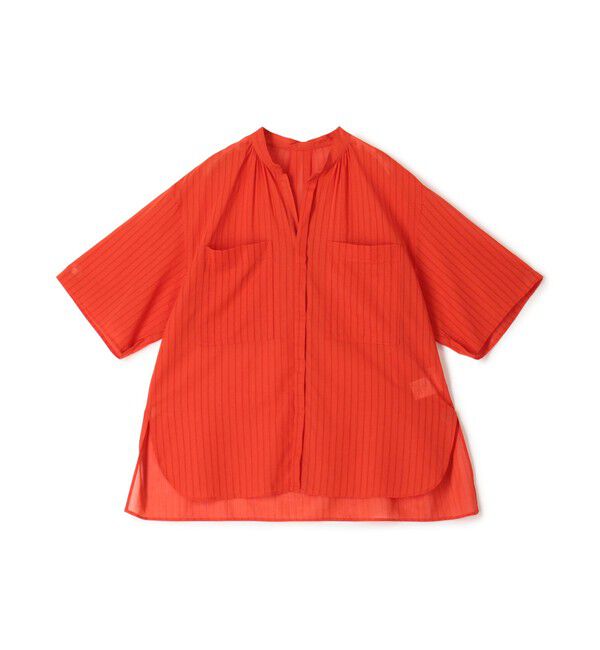 MACPHEE「ドビーストライプ チュニックブラウス」|シャツ・ブラウス|35 レッド