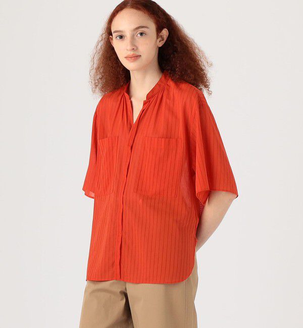 MACPHEE「ドビーストライプ チュニックブラウス」|シャツ・ブラウス|