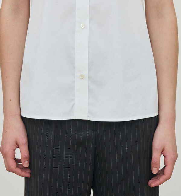 DES PRES「コットンストレッチポプリン キャップスリーブシャツ」|シャツ・ブラウス|