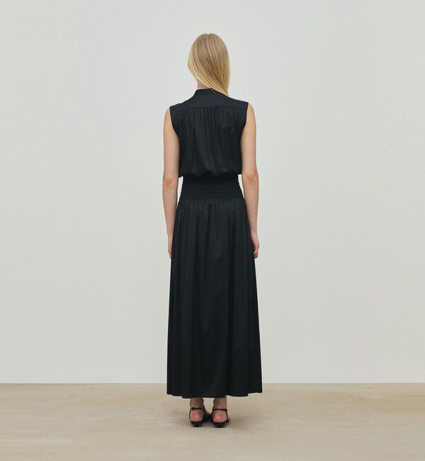 DES PRES「シルクストレッチサテン スモッキングギャザーワンピース」|ワンピース|