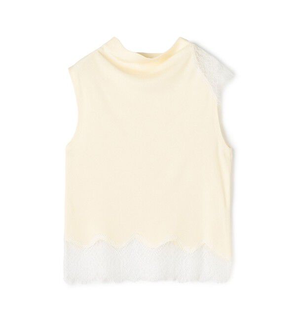 DES PRES「レースコンビニット ドレーププルオーバー」|ニット・セーター|11 ホワイト