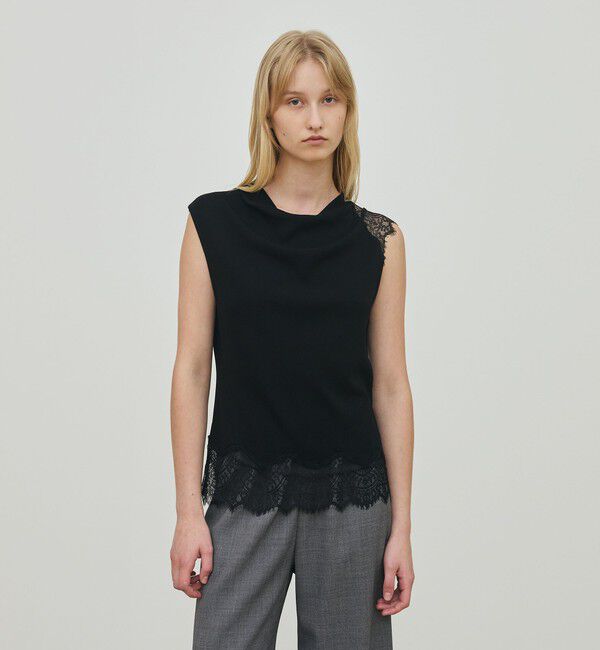 DES PRES「レースコンビニット ドレーププルオーバー」|ニット・セーター|