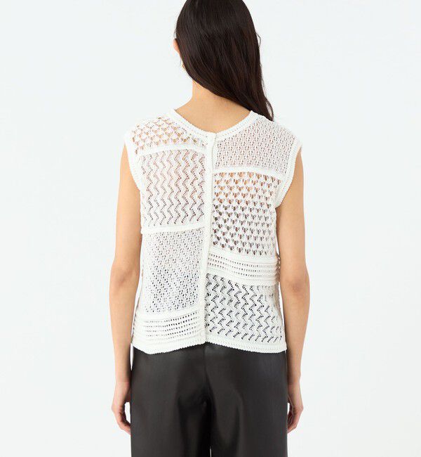 MACPHEE「レーシーギマ スリーブレスプルオーバー」|ニット・セーター|