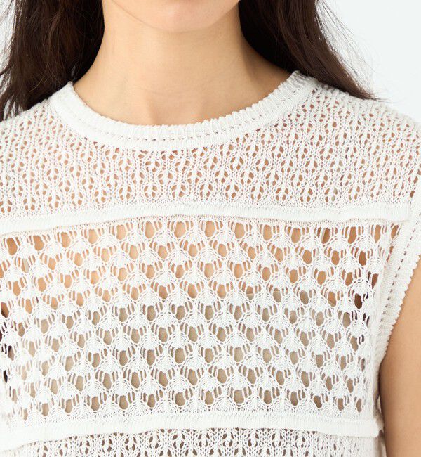 MACPHEE「レーシーギマ スリーブレスプルオーバー」|ニット・セーター|