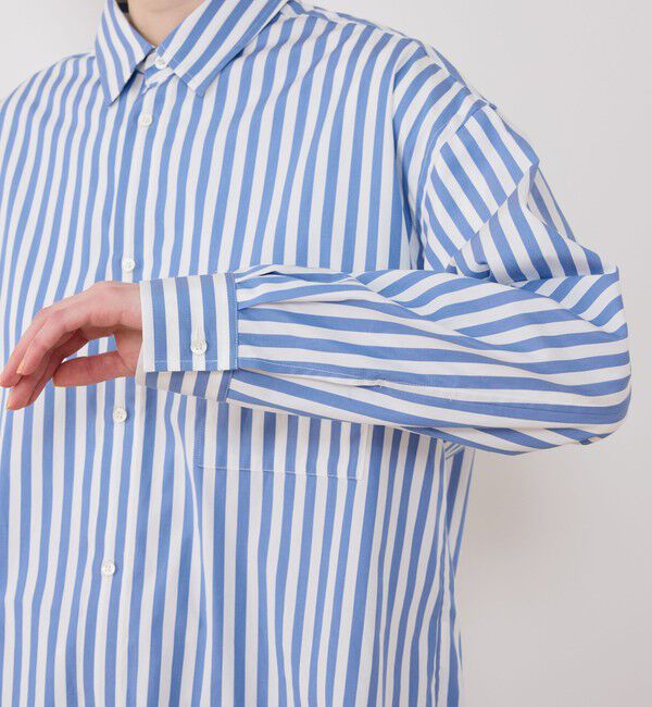 GALERIE VIE「ツイストコットンストライプ メンズライクシャツ」|シャツ・ブラウス|