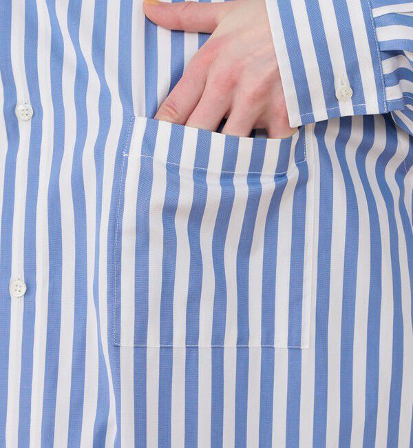 GALERIE VIE「ツイストコットンストライプ メンズライクシャツ」|シャツ・ブラウス|