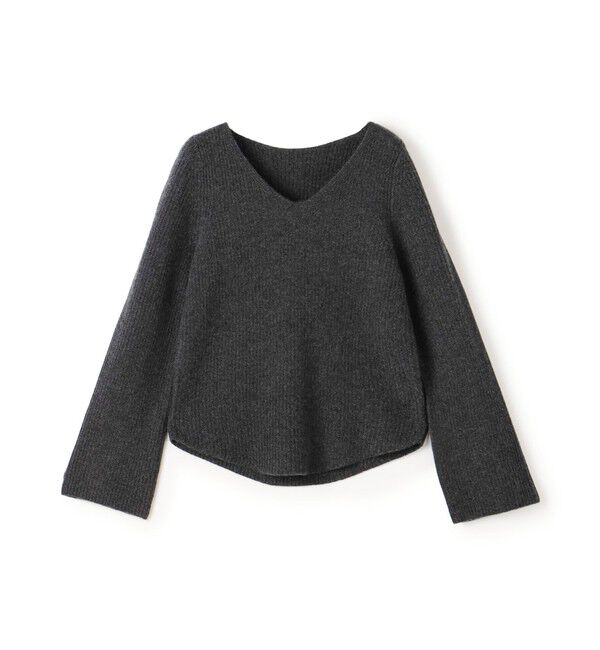 DES PRES「ベビーカシミヤ Vネックプルオーバー」|ニット・セーター|17 チャコールグレー