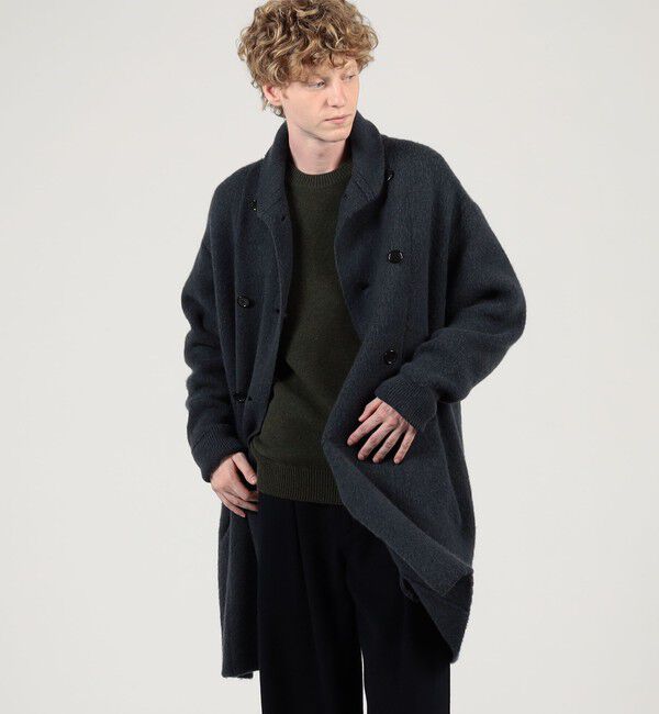 TOMORROWLAND MENS「ウールカシミヤシルク ダブルブレステッド ニットコート」|ニット・セーター|