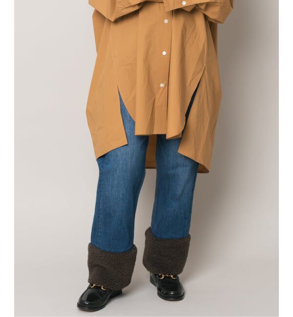  「ボアデニムパンツ」|デニム|ブラウン