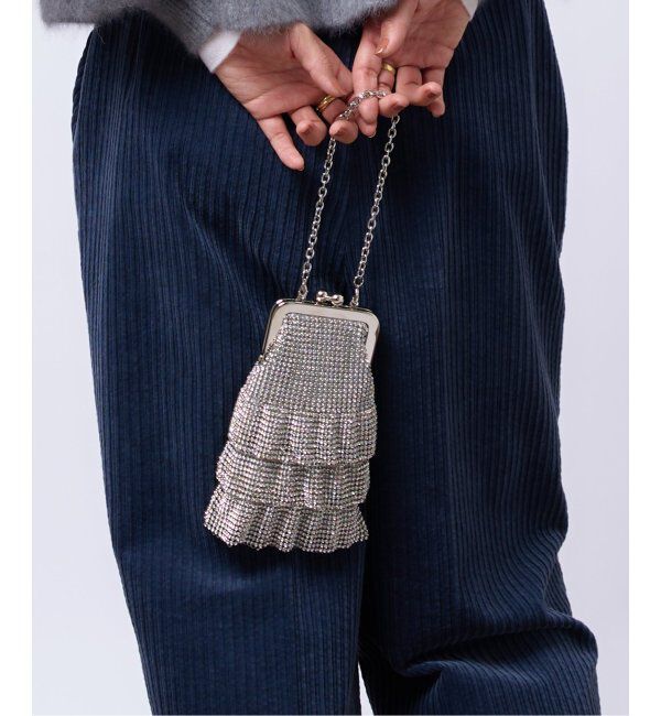 IENA LA BOUCLE「【Whiting&Davis】Kyra Petite Ruffle Clutch バッグ」|その他|シルバー