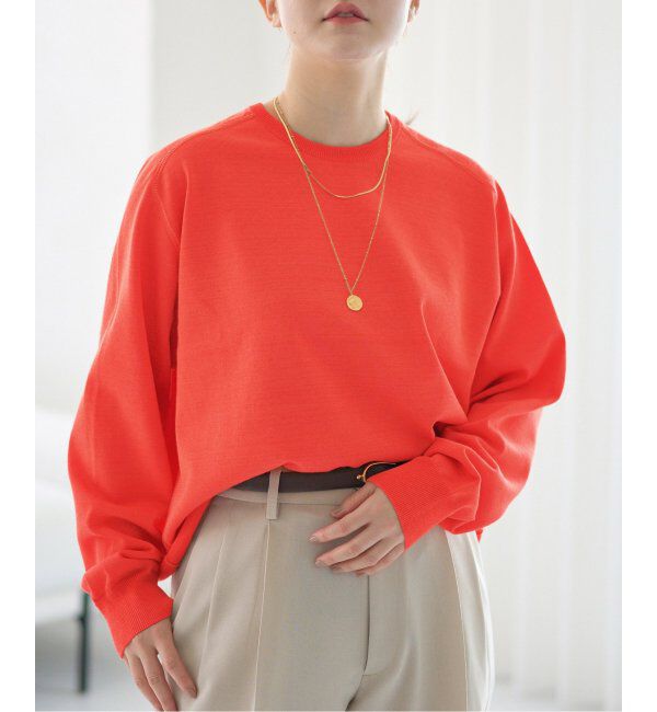 IENA「LEVITA コットンプルオーバー」|ニット・セーター|オレンジ