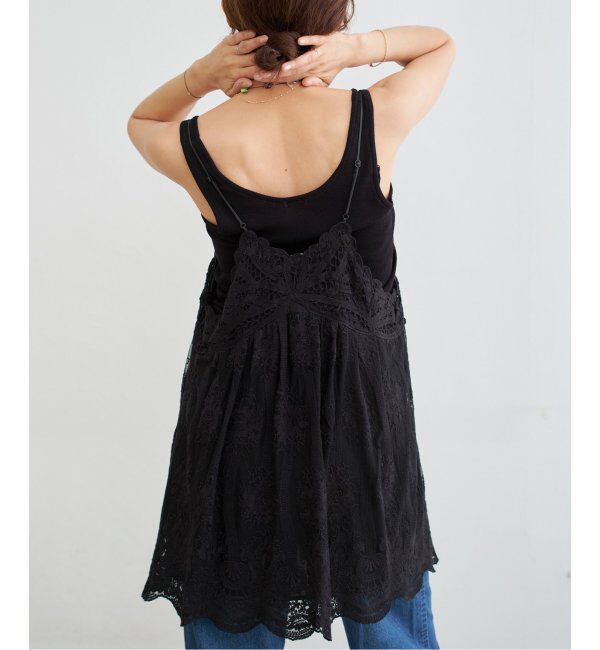 IENA「アンティークチュールバテンキャミ」|シャツ・ブラウス|ブラック