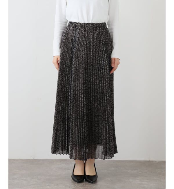 SLOBE IENA「レオパードプリーツスカート」|スカート|