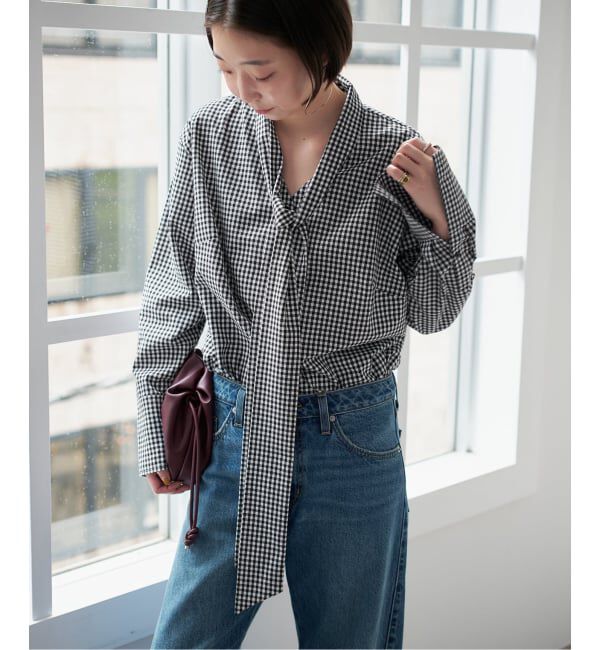 SLOBE IENA「PROVOKE/プロヴォーク ギンガムボウタイシャツ PV-030071」|シャツ・ブラウス|