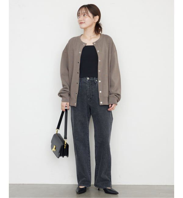 SLOBE IENA「《WEB限定/追加2》ダブルフェイスジャージースナップカーディガン」|カーディガン|