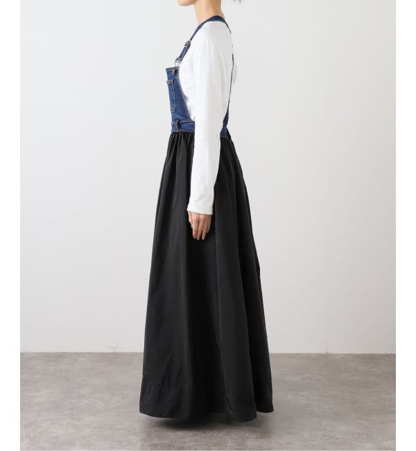 SLOBE IENA「ESTHE/エステ Denim and Poplin Dungaree Maxi Dre」|ワンピース|
