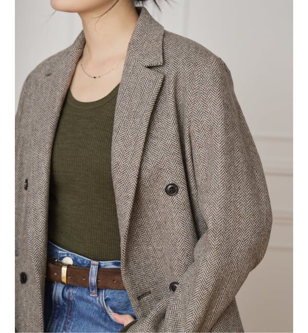 IENA LA BOUCLE「IENA LA BOUCLE ヘリンボーンジャケット」|テーラードジャケット|