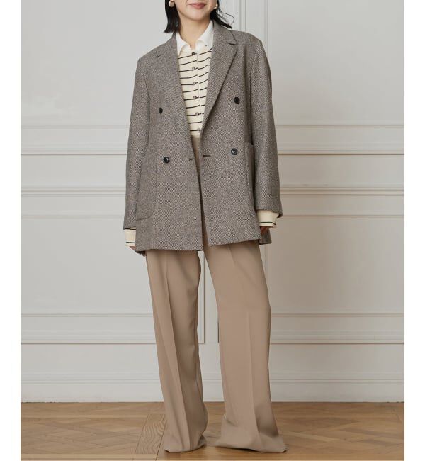 IENA LA BOUCLE「IENA LA BOUCLE ヘリンボーンジャケット」|テーラードジャケット|