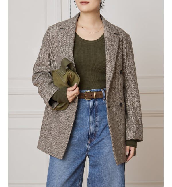 IENA LA BOUCLE「IENA LA BOUCLE ヘリンボーンジャケット」|テーラードジャケット|